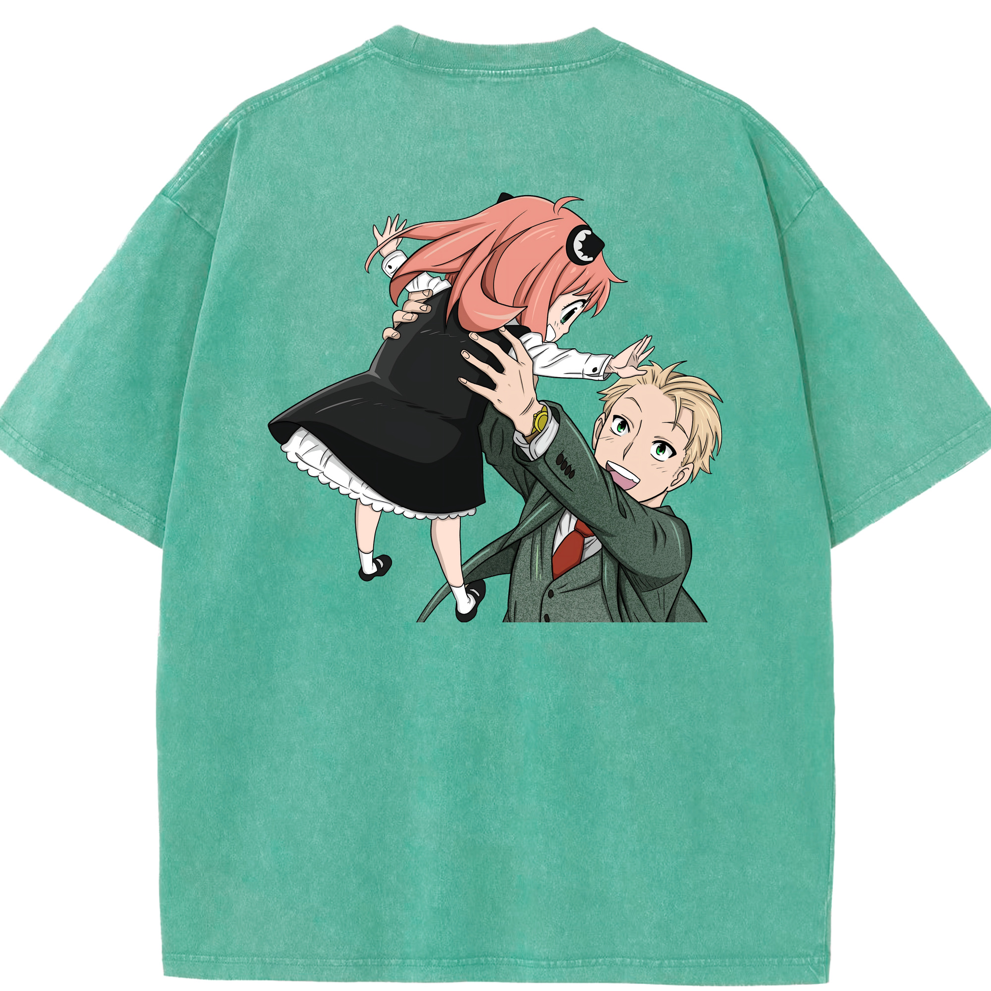（画像用） SPY×FAMILY间谍家家酒 綿100% ヴィンテージ風 半袖Tシャツ（背面プリント）